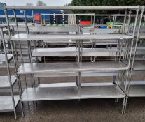 Stainless steel 4 tier shelving - 185x40x185cm