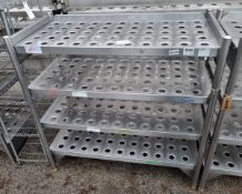 Stainless steel 4 tier mobile shelving - L120 x W59 x H118cm