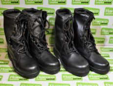 2x pairs of Double Duty leather cadet boots - Size 4 medium