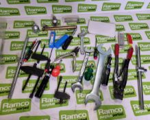 Hand tools including T bars, Screwdrivers, Spanners, drill bits