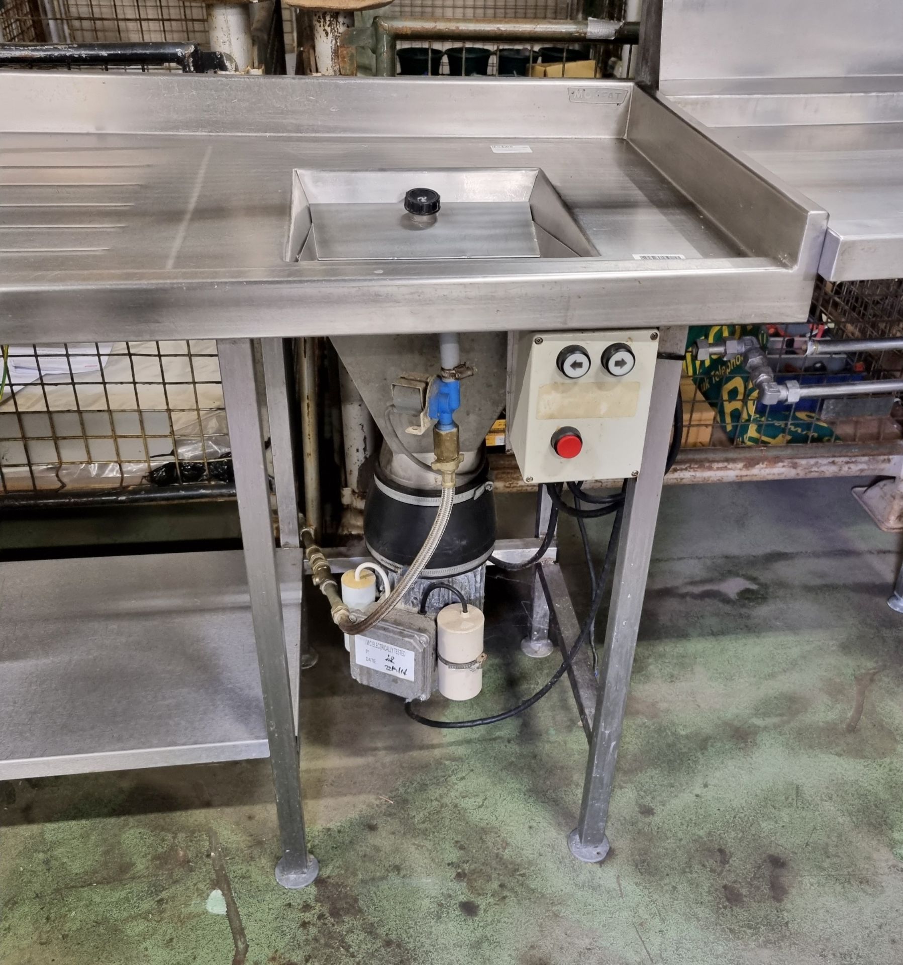 Stainless steel double sink unit with waste disposal - 330x60x90cm - Bild 2 aus 6