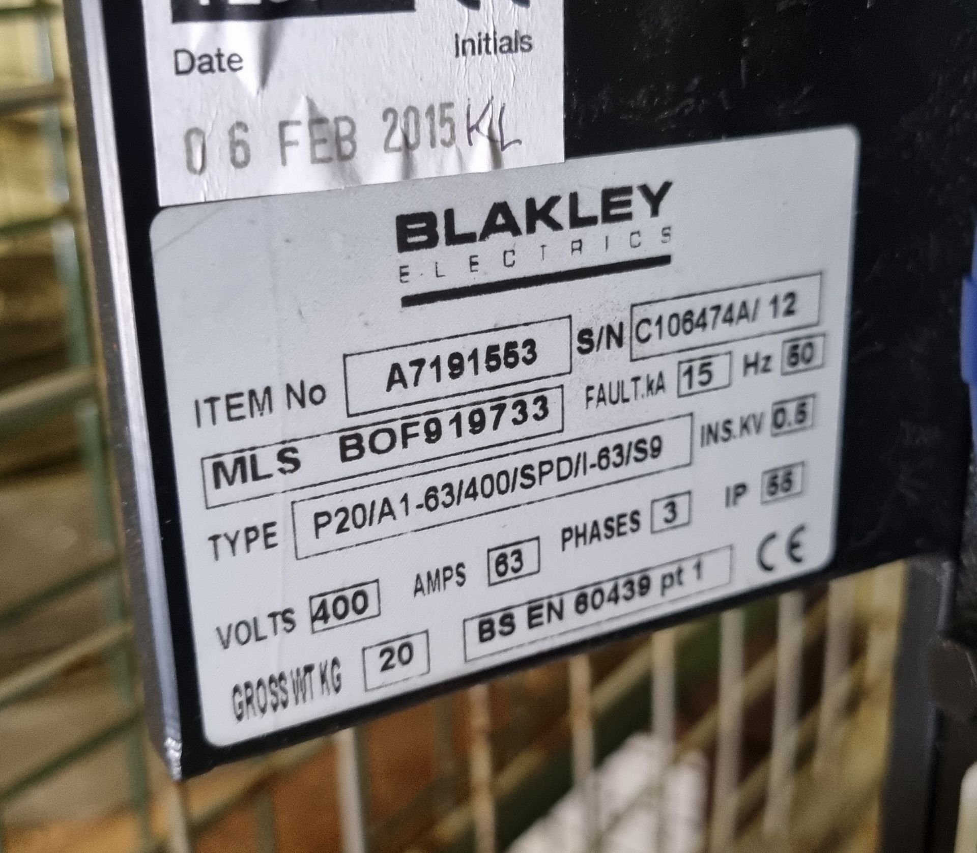 Blakley Insulated Distribution Assembly P20/A1-63/400/SPD/I-63/S9 - Bild 3 aus 3