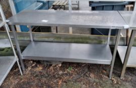 Stainless steel 2 tier workbench - 150x60x85cm