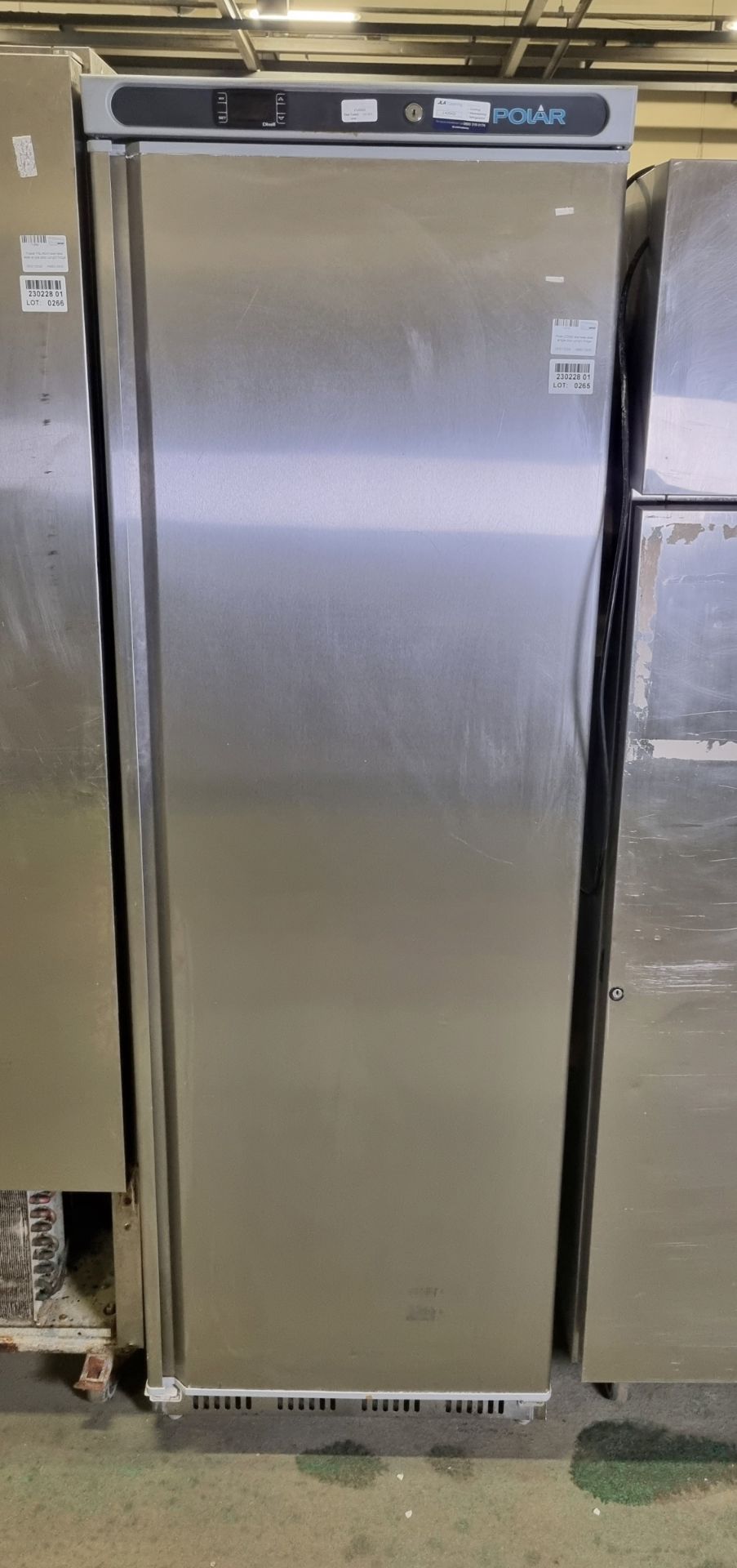 Polar CD082 stainless steel single door upright fridge