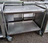 Stainless steel, 2 tier catering trolley