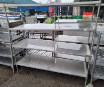 Stainless steel 4 tier shelving 185x60x185cm