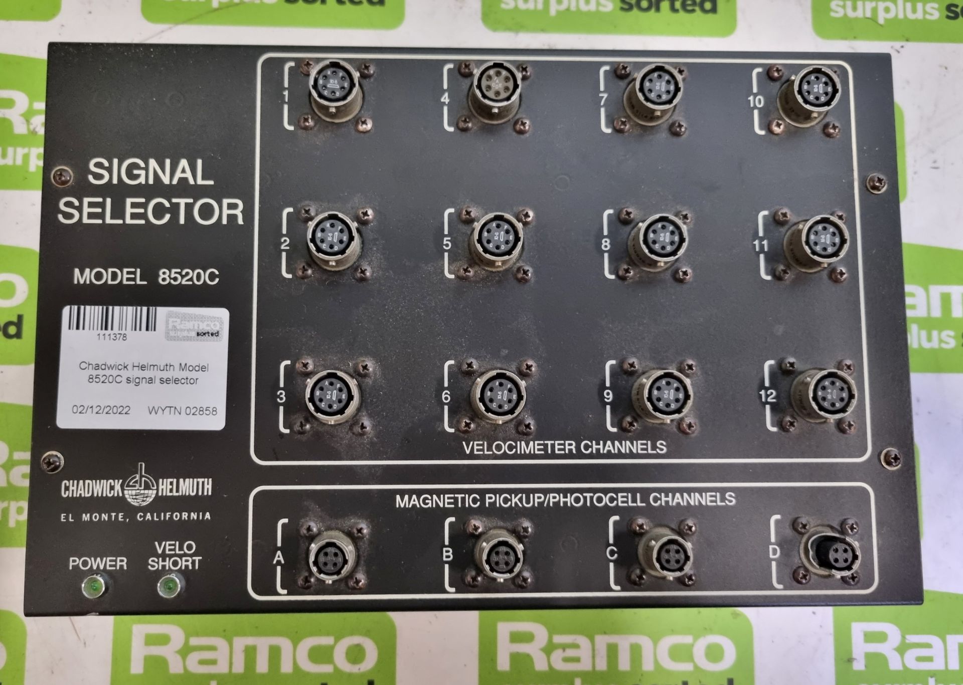 Chadwick Helmuth Model 8520C signal selector - Image 2 of 5