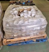 Approximately 180 plant pots - white ceramic, ribbed, in original boxes - some may be damaged