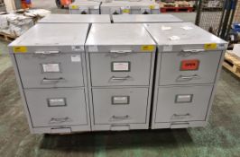 4x 2 drawer secure metal filing cabinets with mark 4 manifoil combination lock 42x62x64