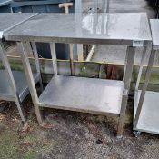 Stainless steel 2 tier workbench - 90x60x85cm