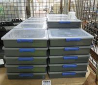 53x Small parts storage boxes - dimensions: 24 x 19 x 5.5cm