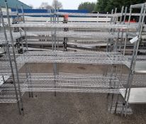Stainless steel 4 tier wire racking - L180 x W60 x H183cm