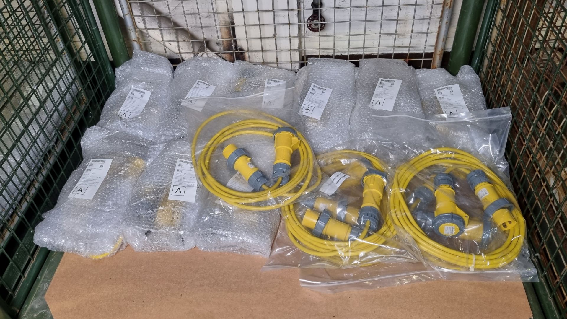 14x 110V extension leads with Mennekes Type 3794 & Type 3859 2P+E plugs - approx 5m length