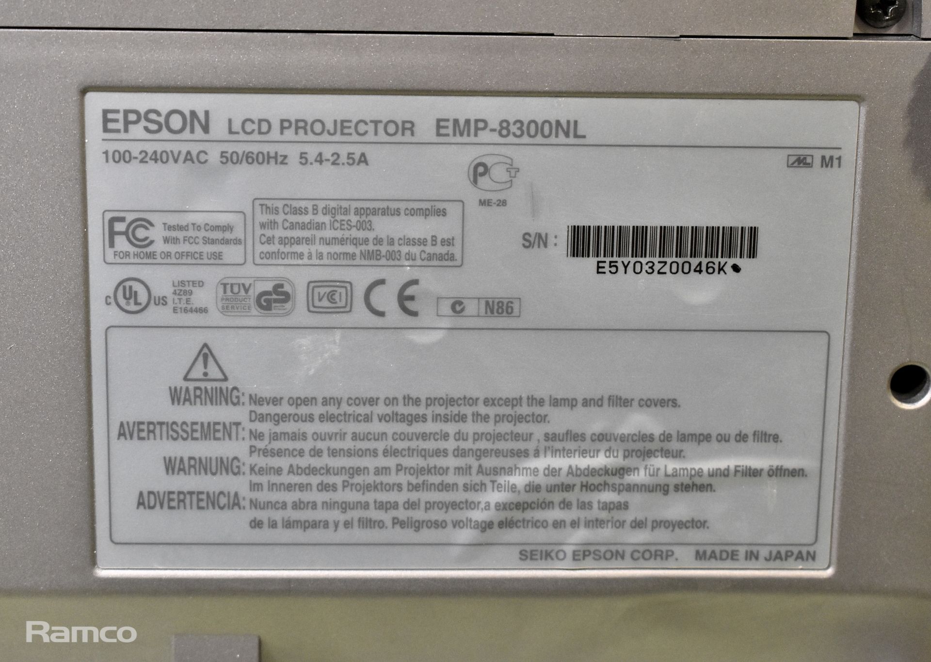 Epson EMP-8300NL LCD projector - Image 6 of 6