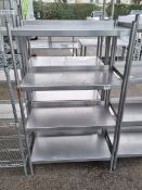 Stainless steel 4 tier shelving 90x45x150cm