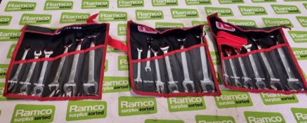 3x RS 487-088 chrome vandenem metric combination spanner set (6pc per set