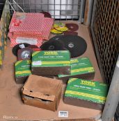 Cutting and grinding discs, with abrasive pads, plus assorted emery cloths