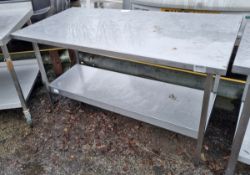 Stainless steel 2 tier workbench - 150 x 75 x 85cm