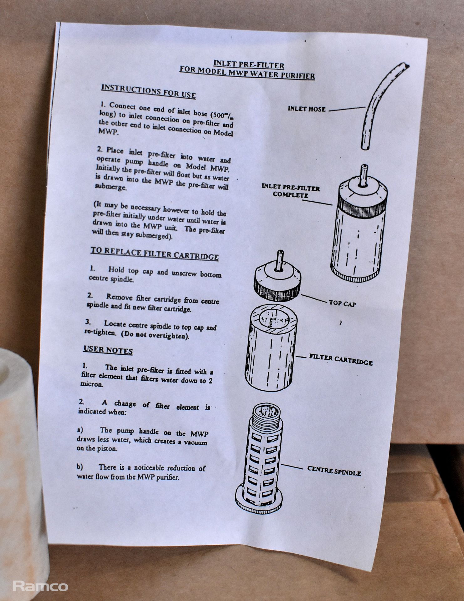 20x boxes of Pre-Mac International 2 micron inlet filters for MWP water purifier unit - Image 3 of 3