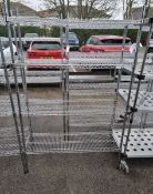 Stainless steel 4 tier wire racking - L90 x W40 x H183cm