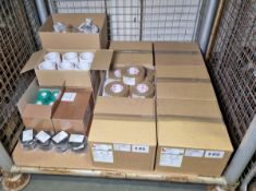 Various reels of adhesive - tan buff cloth, black electrical , white/red