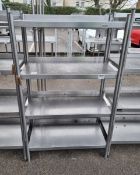Stainless steel 4 tier shelving - 90x45x155cm