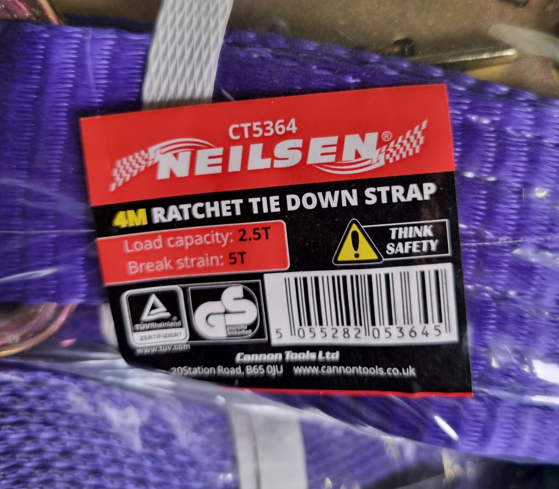 5x Ratchet Straps 4m Long - Image 3 of 3