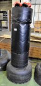 Freestanding, sand-weighted punch bag with gloves - approx.180 cm tall - condition as pictured