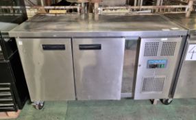 Polar G596 2 door counter fridge - 137x70x87cm