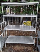 Stainless steel 4 tier shelving - 160x20x185cm