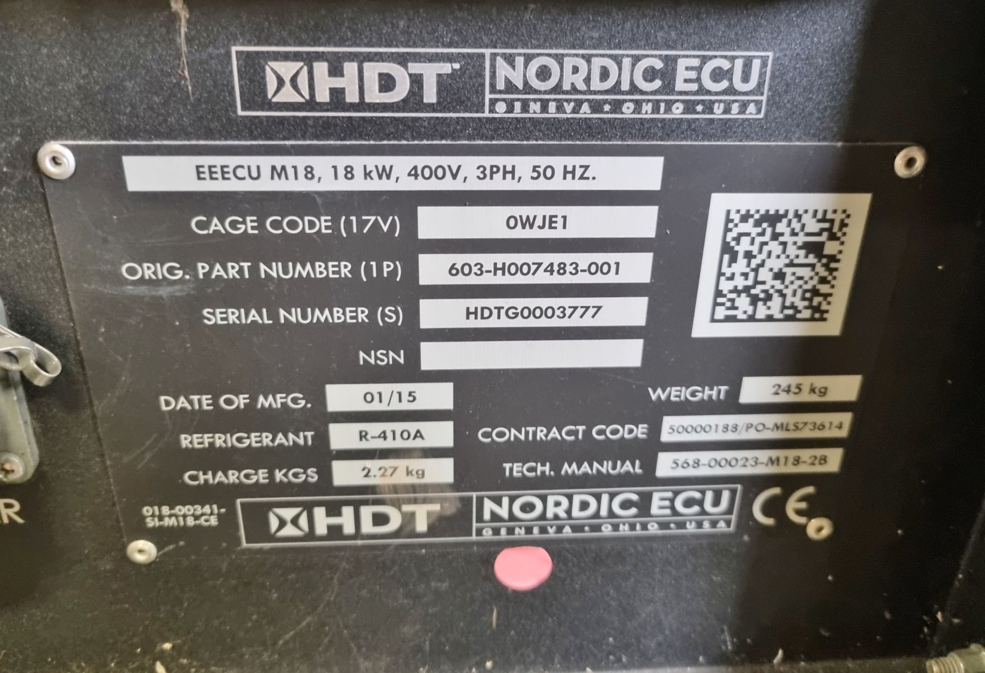 Nordic EECU M18 18Kw400C 3Ph 50Hz Cooling Unit - Image 6 of 6