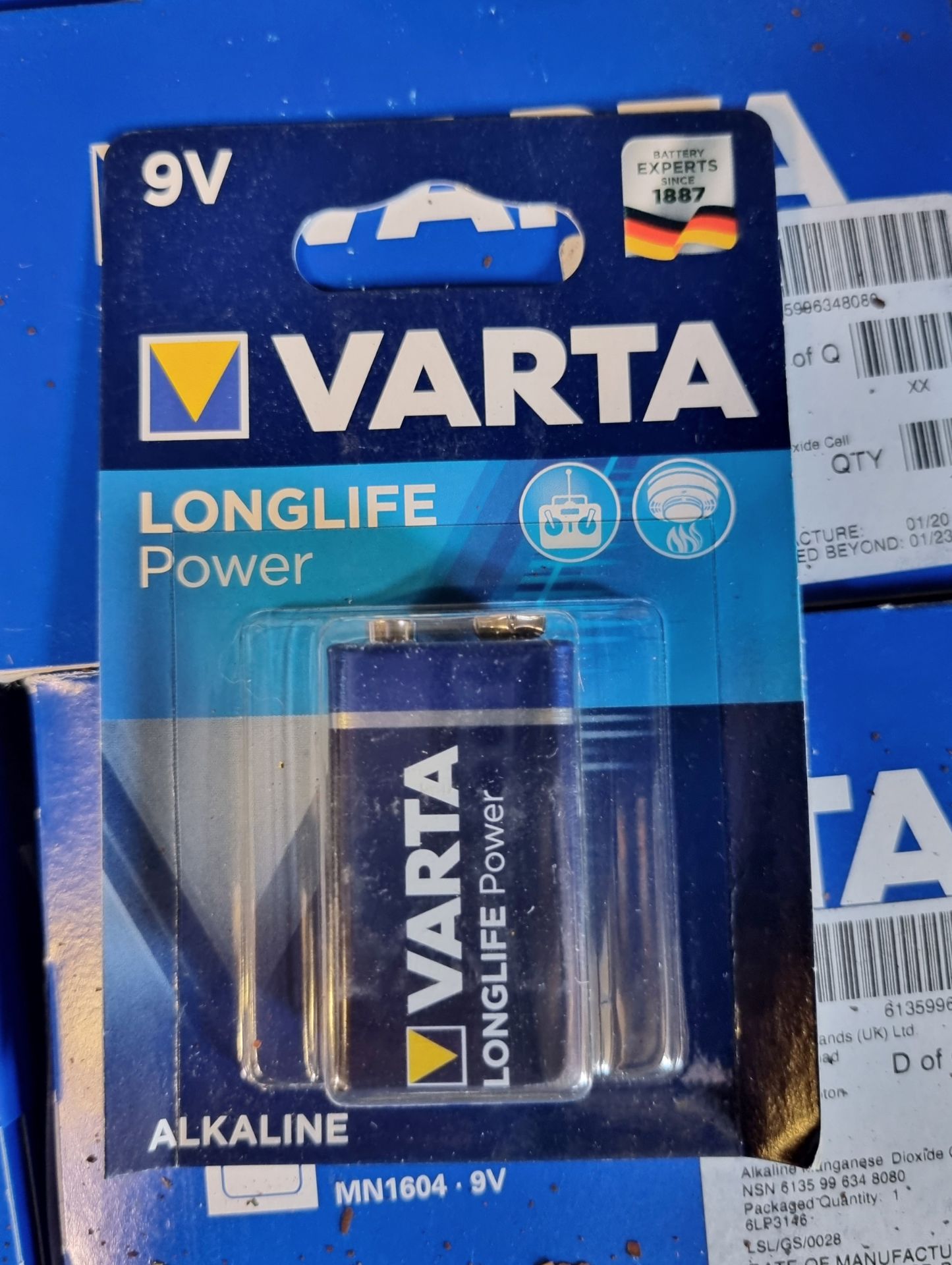 83x packs of individual Varta Eblock transistor MN1604-9 Volt batteries 10 in a pack - Bild 4 aus 5