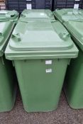 2x Kilko green plastic wheelie bin - dimensions: 85x60x110cm