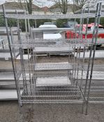 Stainless steel 4 tier wire racking - L120 x W60 x H183cm