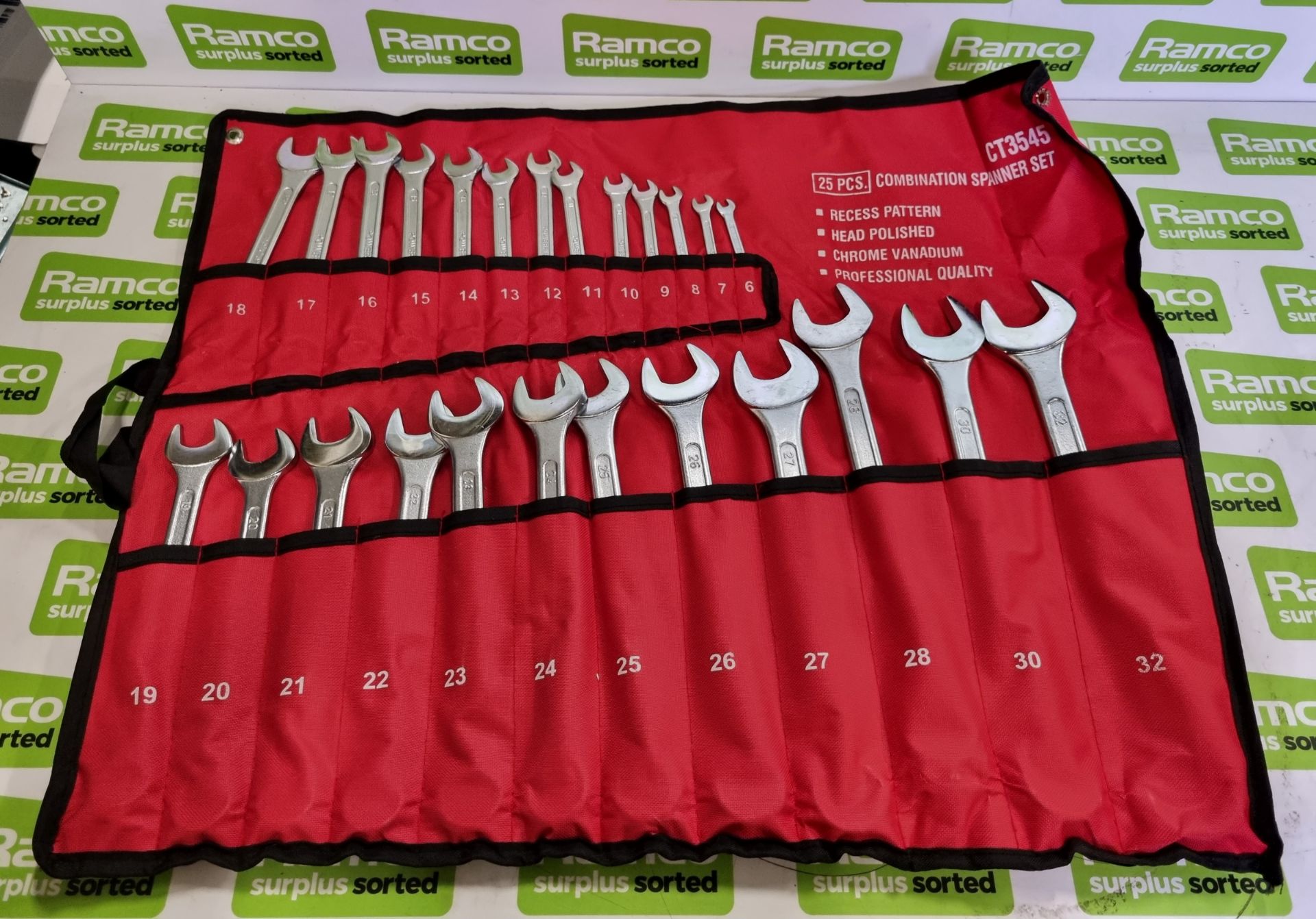 25pc combination spanner set - sizes 19-32mm - Image 3 of 3