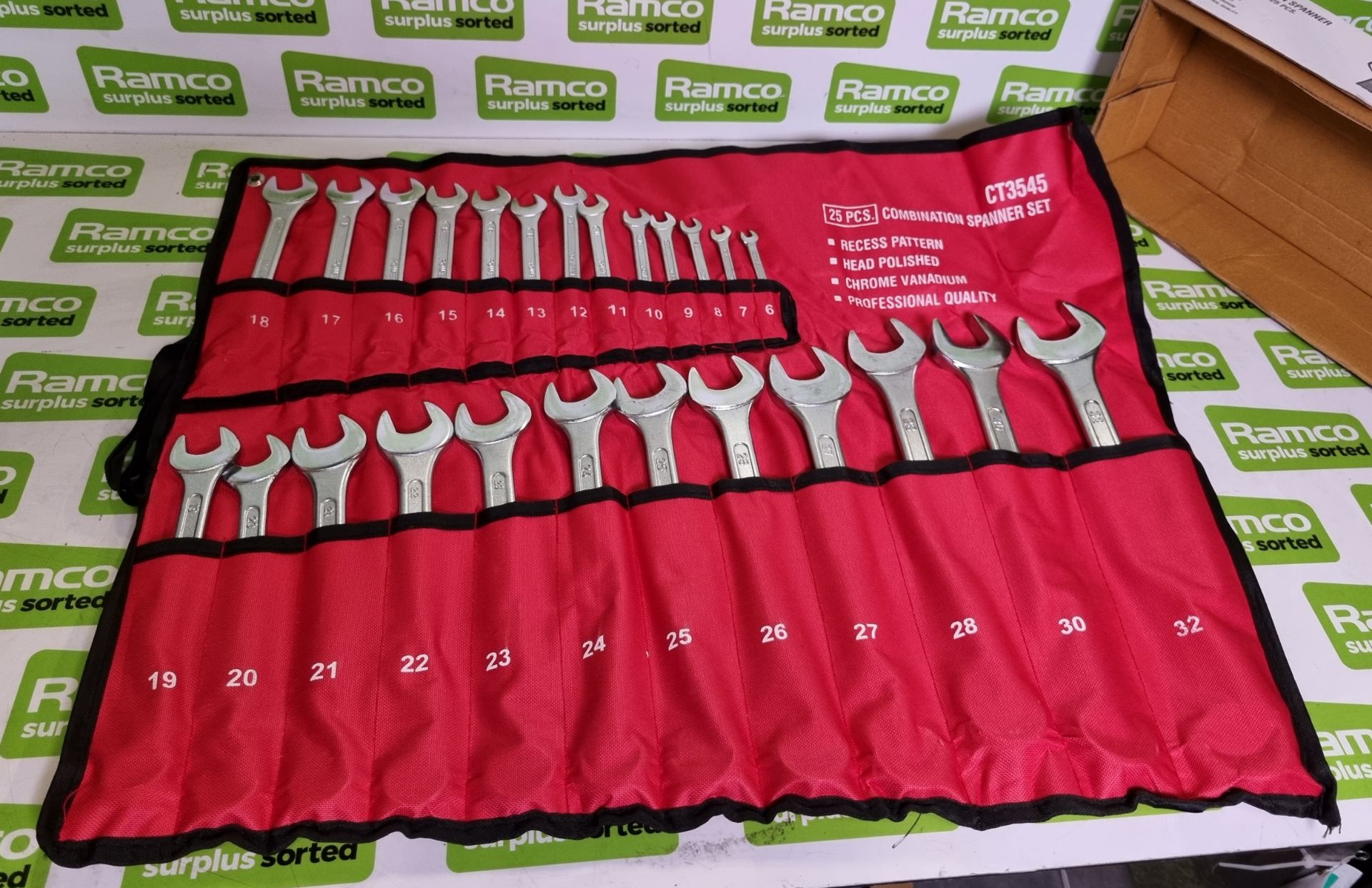 25pc combination spanner set - sizes 19-32mm - Image 3 of 4