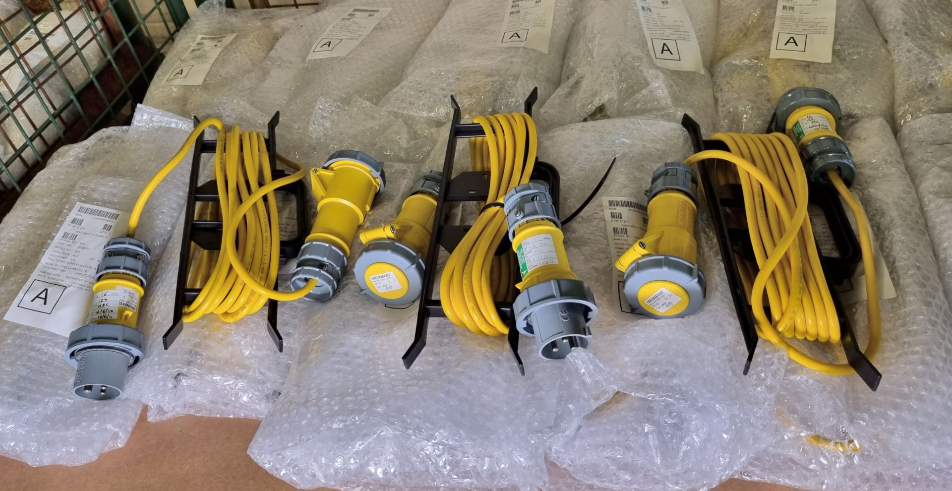 15x 110V extension leads with Mennekes Type 3794 & Type 3859 2P+E plugs - approx 5m length - Image 2 of 5