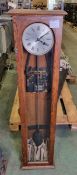 Synchronome clock in wooden case from East Lindsey council chambers, 250V - L31 x W16 x H127cm