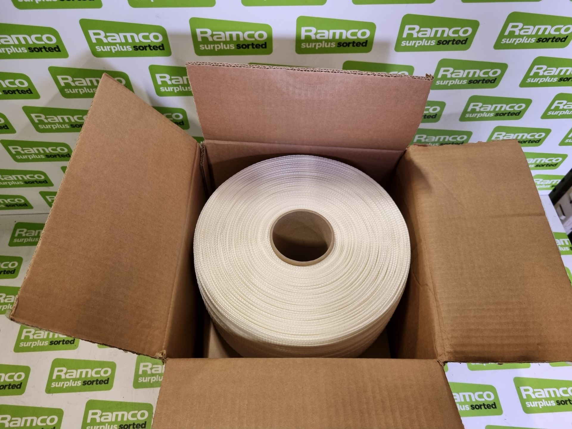 Box of white composite polyester pallet strapping (3pc per box) - Image 2 of 5