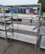 Craven stainless steel 4 tier shelving 150x60x185cm