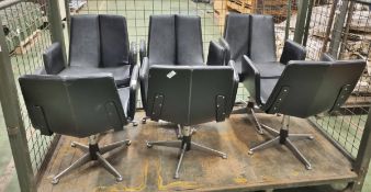 6x Leather armchairs from East Lindsey council chambers - L61 x W62 x H86cm