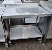Stainless steel 2 tier mobile workbench - 90x70x90cm
