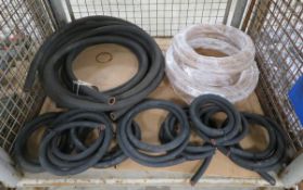 2x Non metallic flexible hoses - approx length: 10m, O.D: 35mm, I.D: 25mm