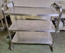 Stainless steel, 3 tier catering trolley