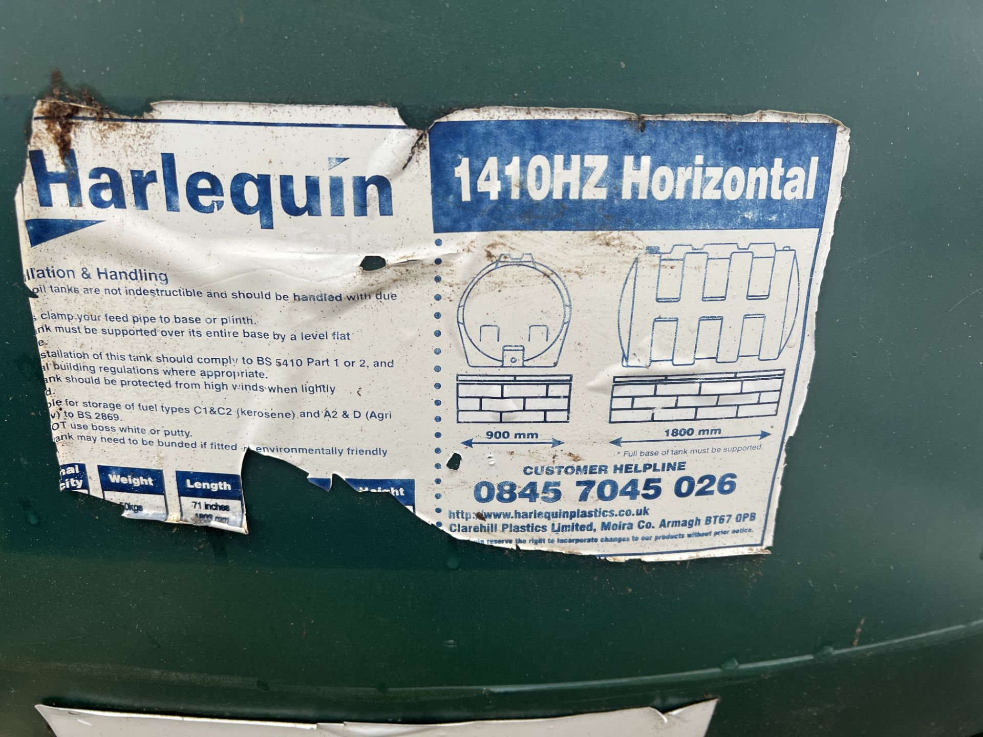 Harlequin 1400 Litre Oil Tank to fit base 1800 x 900mm - Image 9 of 10