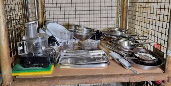 Catering equipment including pans, baking dishes, and serving trays and bowls