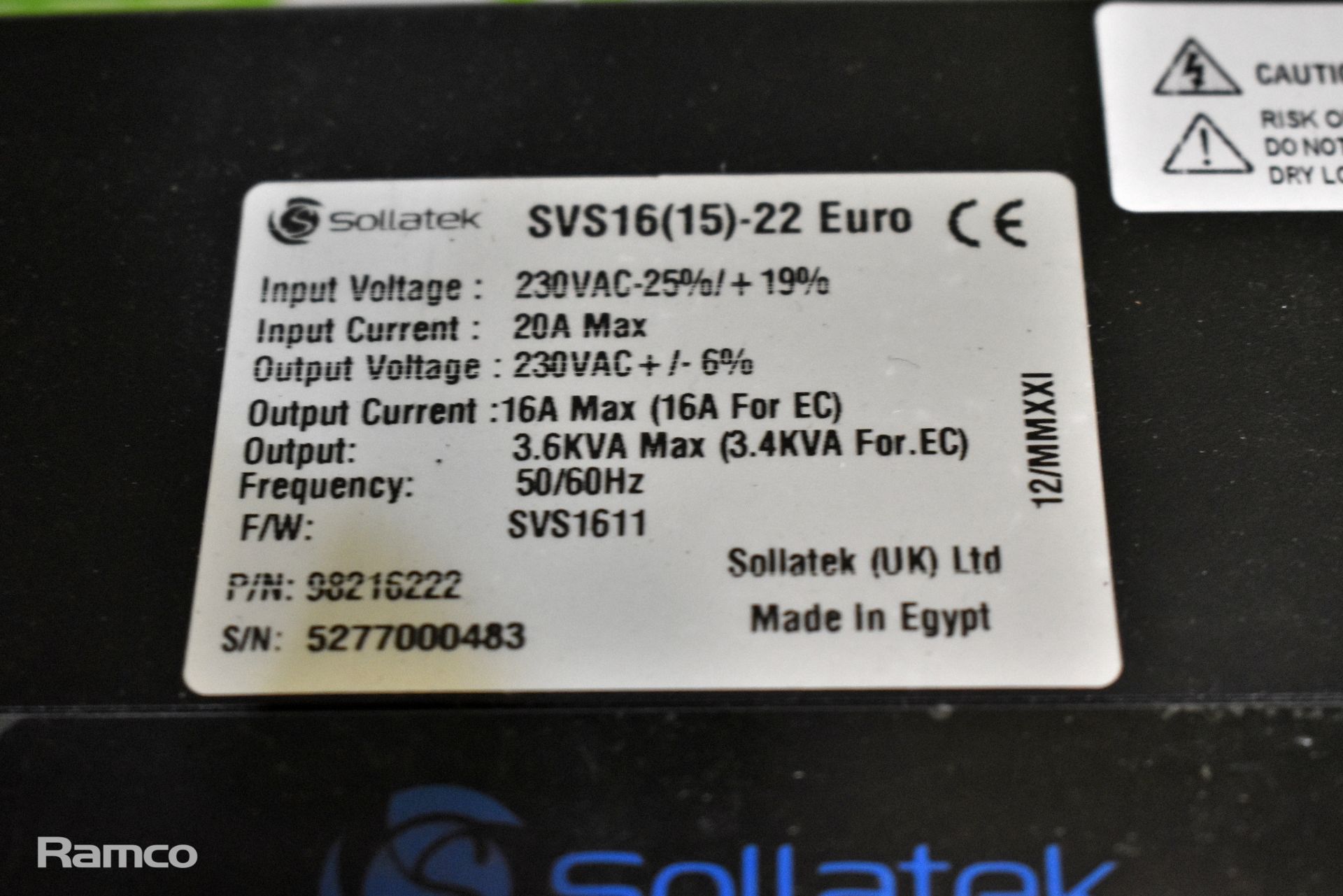 Voltright Sollatek voltage stabiliser - Image 2 of 5