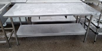 Stainless steel Counter unit with drawer runner - L180 x W75 x H85cm - MISSING DRAWER