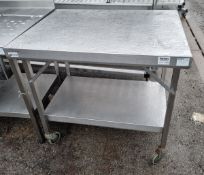 Stainless steel portable counter unit - L90 x W70 x H85cm