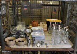 Catering serving equipment - ice bucket, stainless and plastic serving trays, bowls, plates